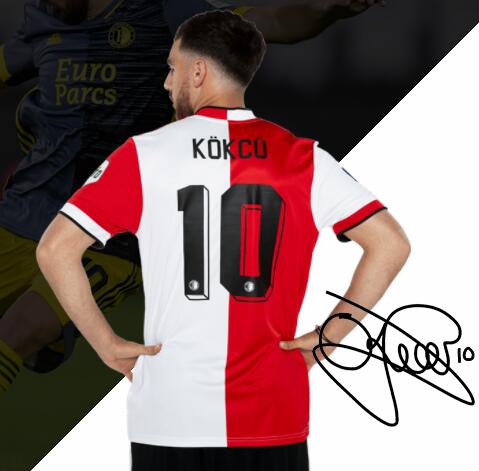 2021/22 Feyenoord Home Kit Soccer Jersey with Kökcü 10 printing